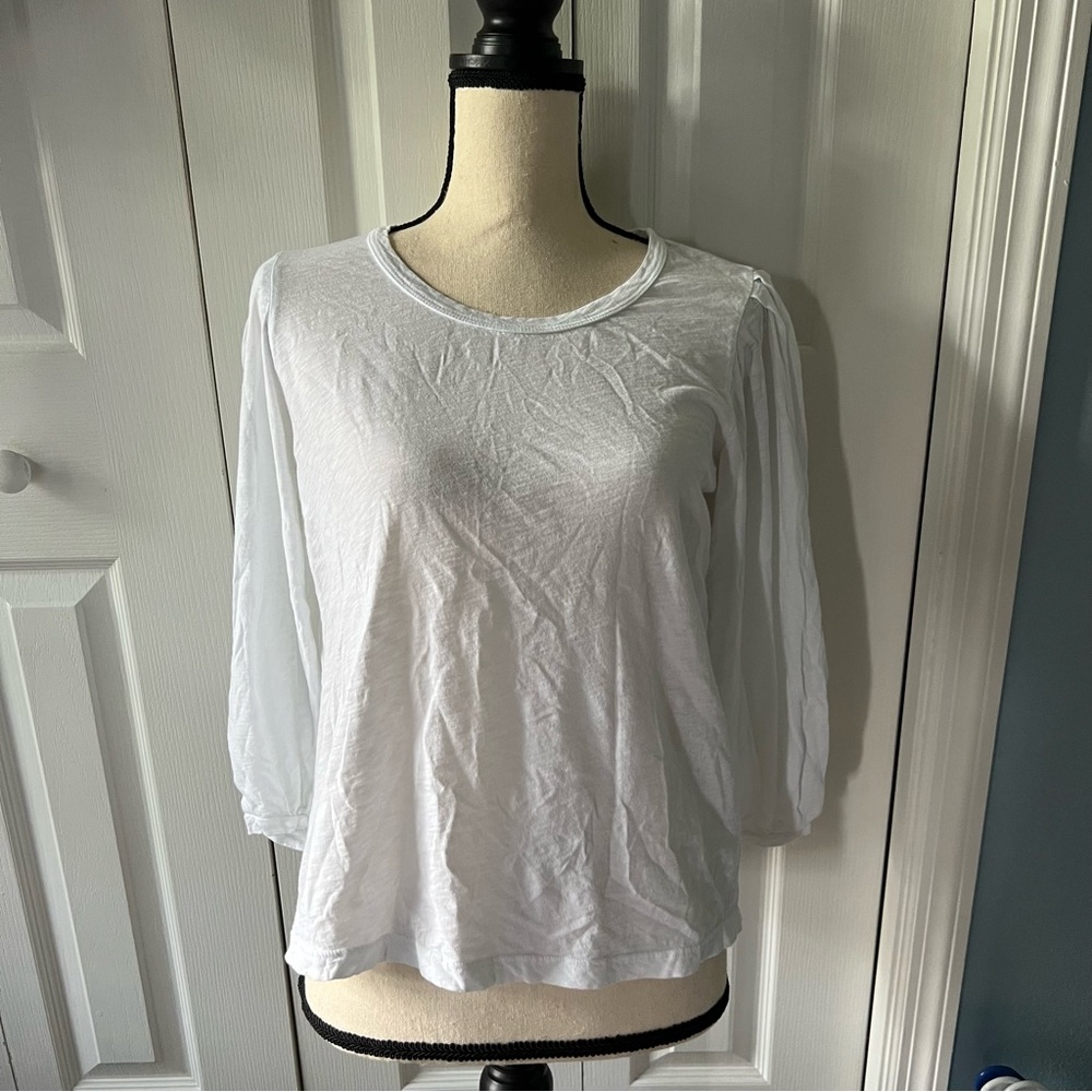 Velvet by Graham & Spencer Anthropologie White Women's Slub Top Size Medium